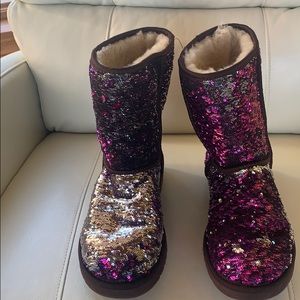 Purple and silver sequins